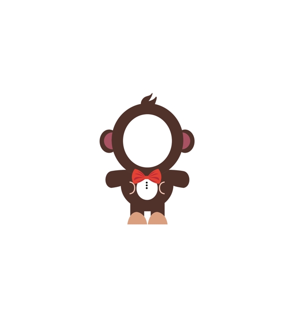 可爱领结小猴子