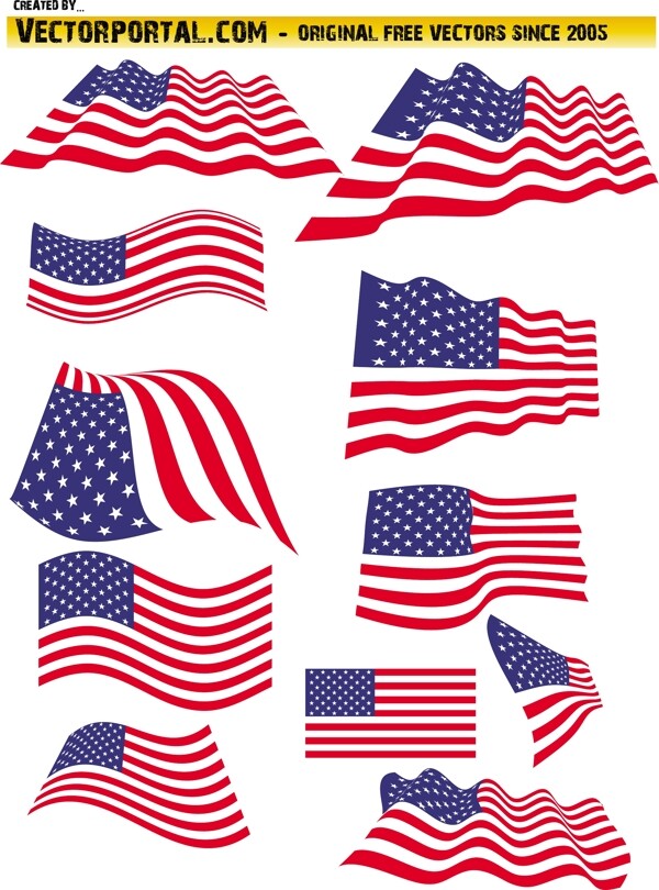 矢量美国国旗图片
