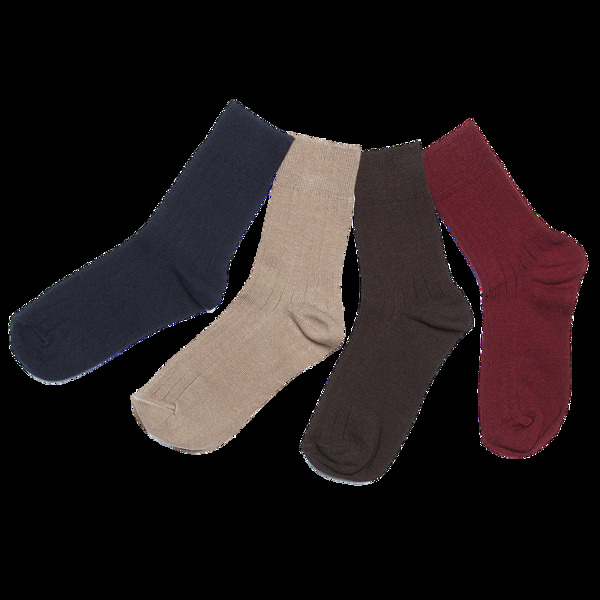四只不同颜色袜子免抠png透明素材