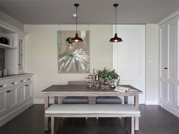 现代清新客厅白色皮质凳子室内装修效果图