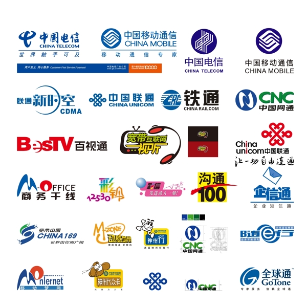 中国电信中国移动中国联通标志