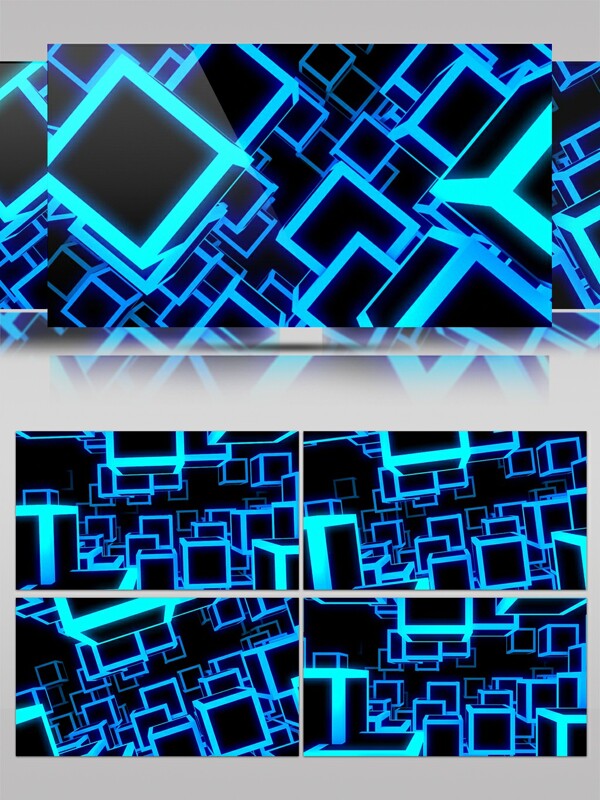 蓝色方块简单简约动感视频素材