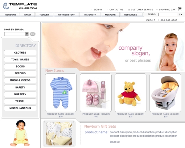 婴儿用品网页欧美模板