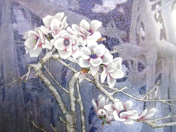 国画山水花草图片