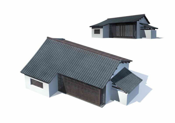 MAX古建商铺3D模型设计