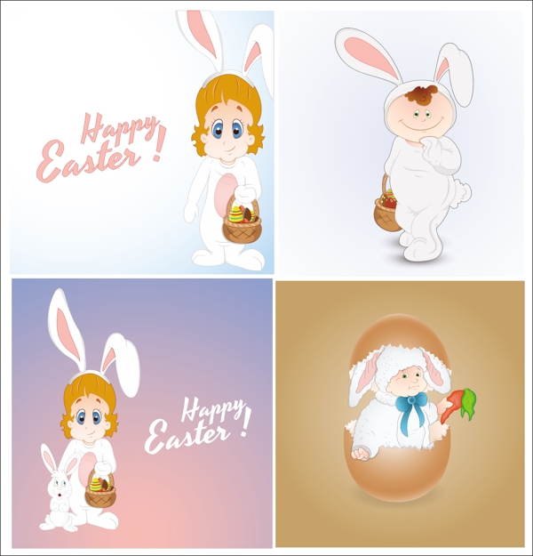 复活节小兔子的卡通