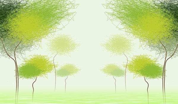 3D抽象树背景墙