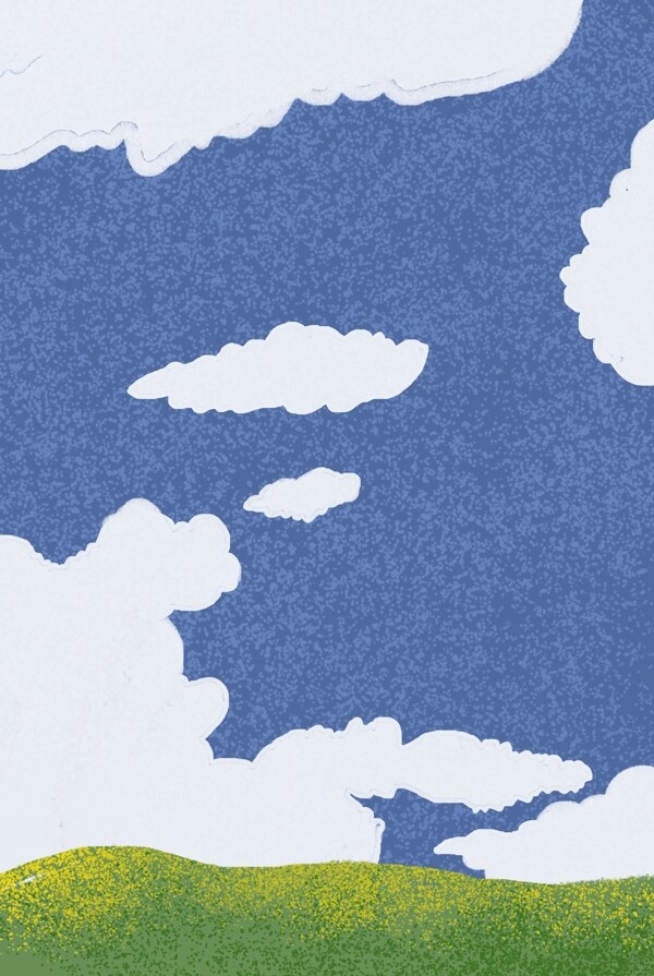 蓝色创意白云风景元素