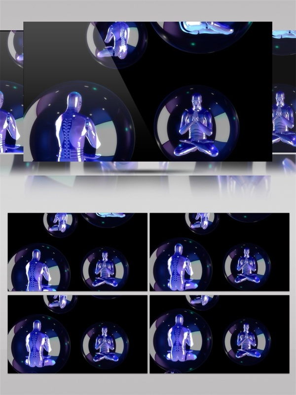 蓝色漂浮机器人视频素材