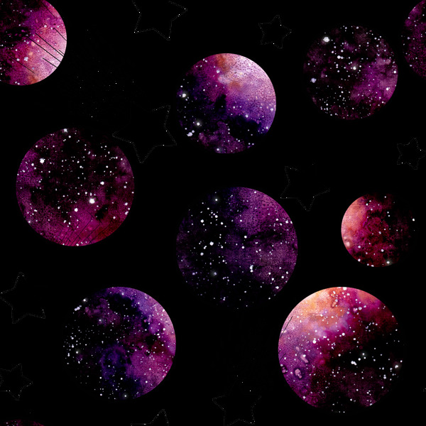 手绘紫色星球背景图png透明素材