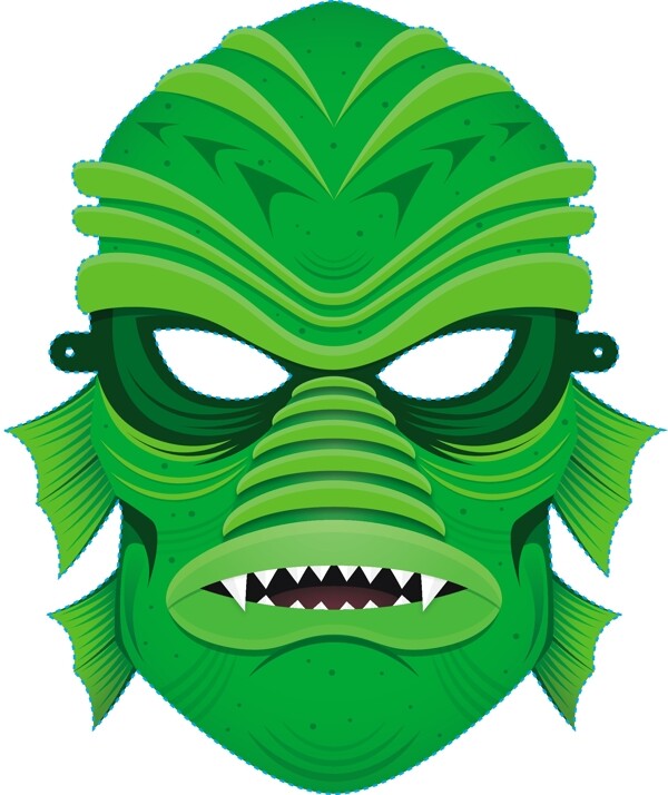 绿色水生怪物面具