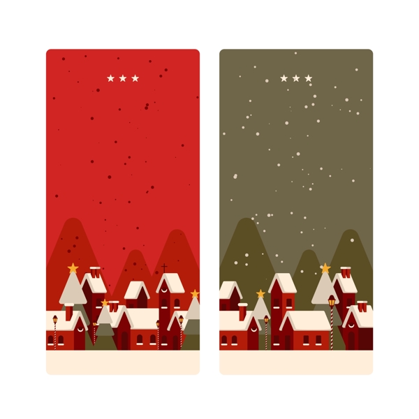 红房子圣诞节海报背景模板