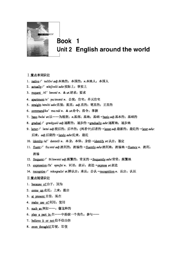 英语人教版高考英语必修1Unit2Englisharoundtheworld