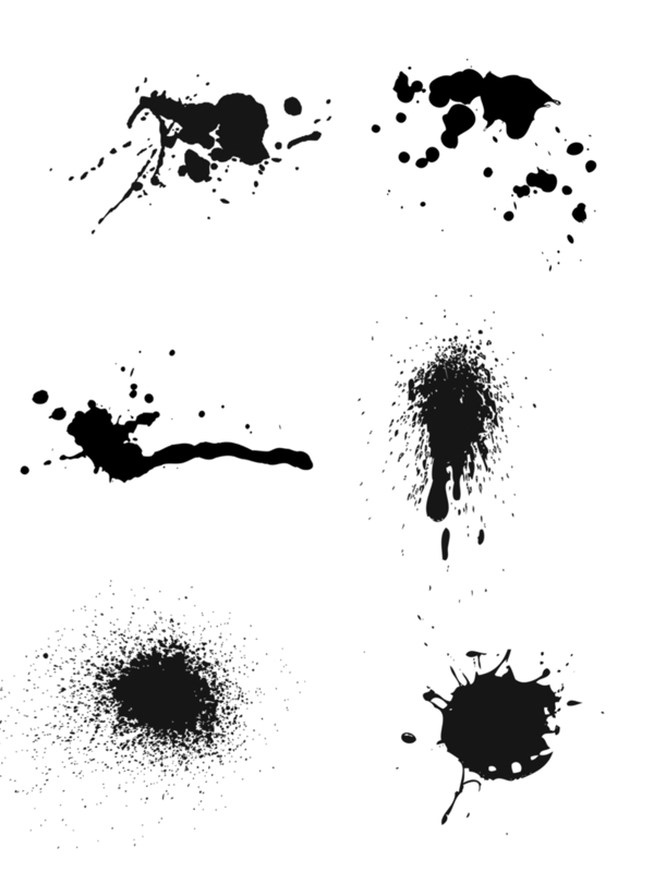 简约中国风复古水墨墨迹泼墨效果元素