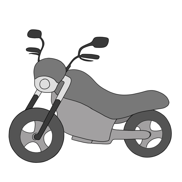 一辆灰色摩托车插画