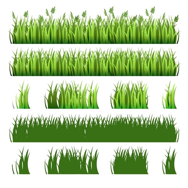 11款绿色草丛设计矢量素材