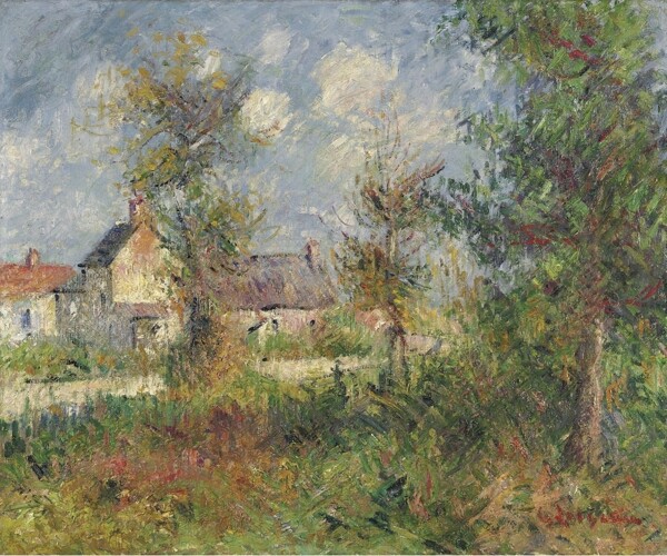 GustaveLoiseauLandscapeatNormandie1927画家风景画静物油画建筑油画装饰画