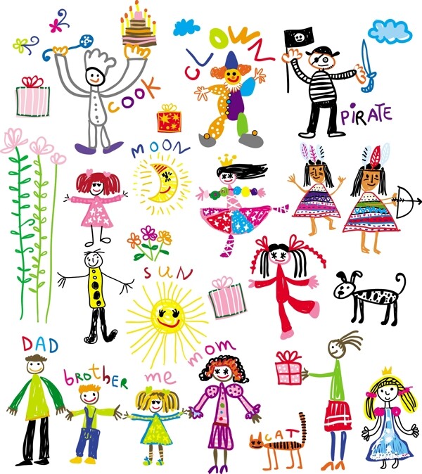 儿童风格涂鸦图片