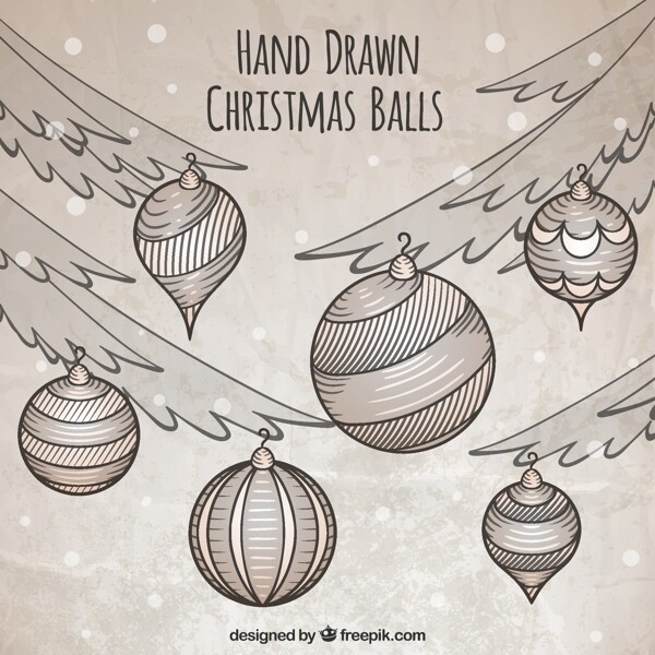 圣诞树装饰手绘球