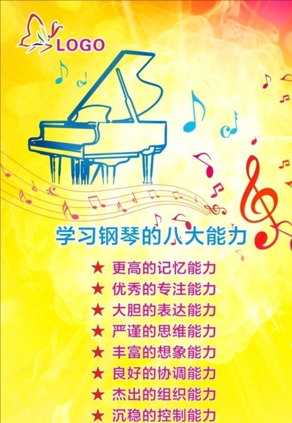 音乐海报学习钢琴的能力