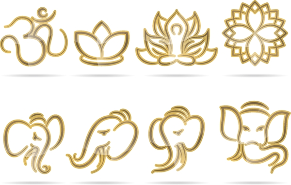 印度花纹金色标志