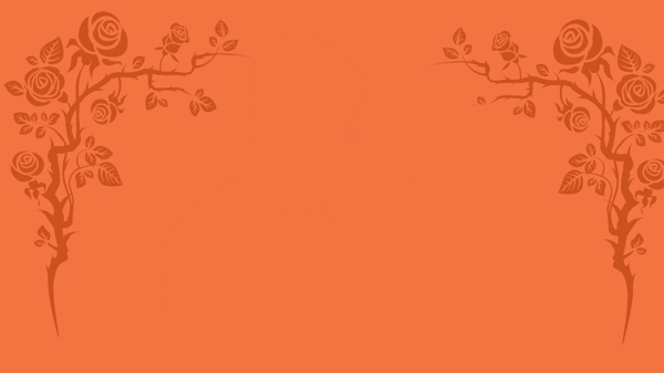 橙色花藤底纹背景素材