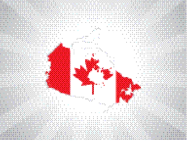 射线背景的加拿大地图