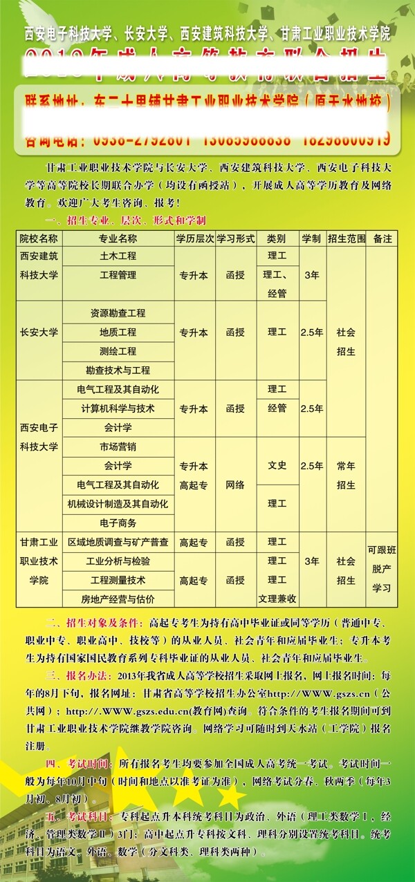 学校招生展板图片