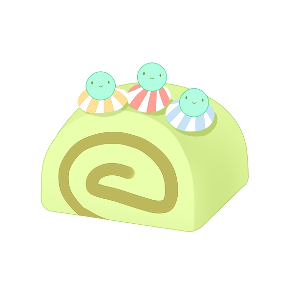 绿色卷心蛋糕