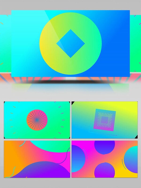 25款彩色渐变图形形状转场动画AE模板