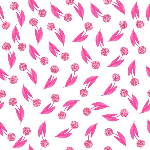 粉红色水彩花图案