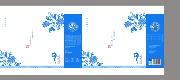 中国风青花瓷礼品盒设计