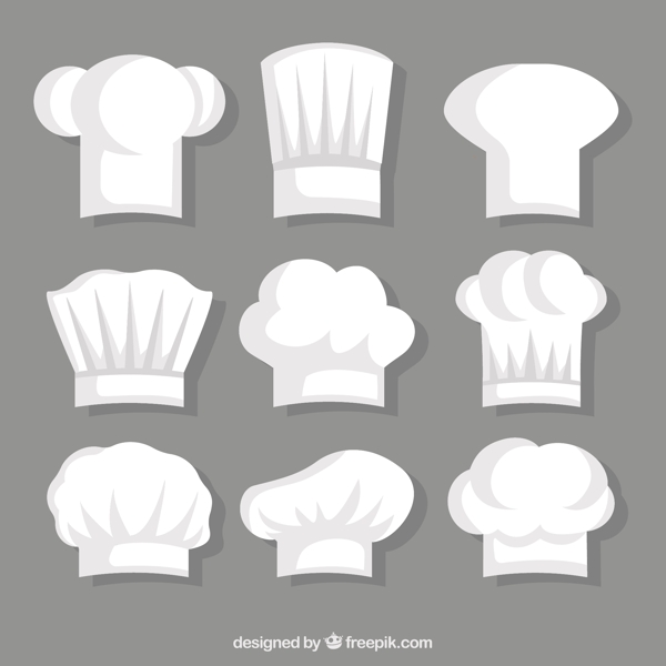 手绘白色厨师帽图标