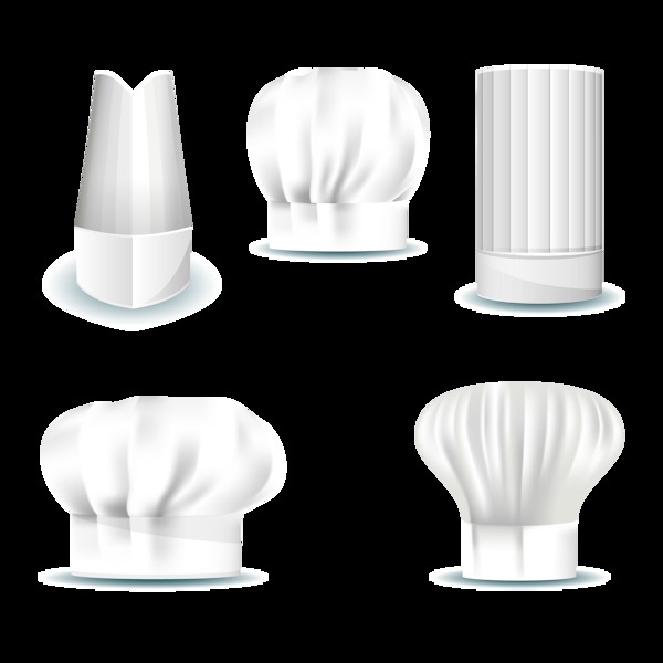 白色立体厨师帽免抠png透明图层素材