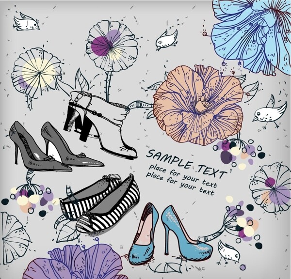 服饰鞋子插画图片