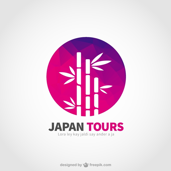 日本竹林旅行标志矢量素材图片