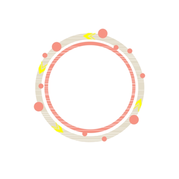 可爱清新圆点圆形荧光边框