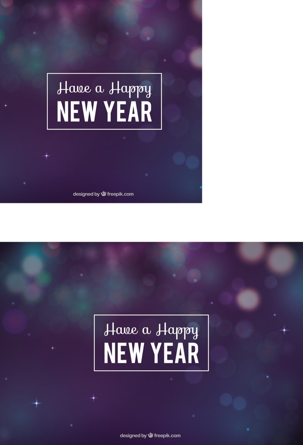 在蓝色和紫调的背景虚化的新年背景