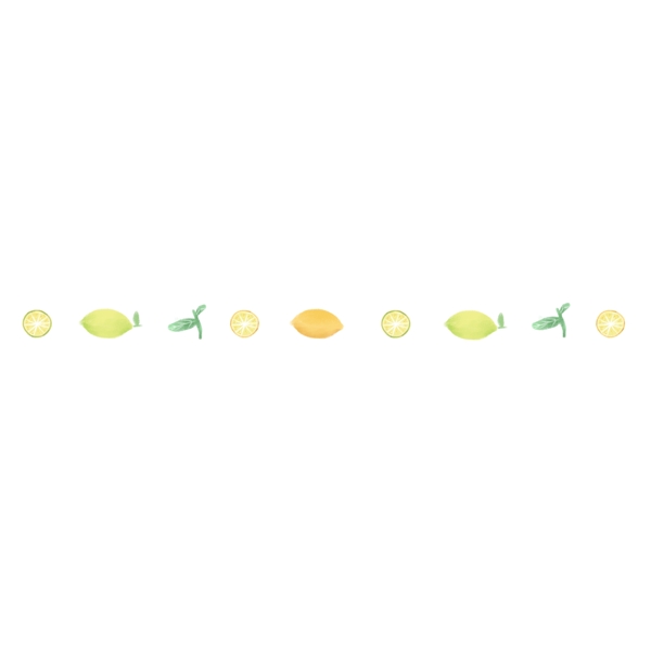 柠檬水果分割线插画