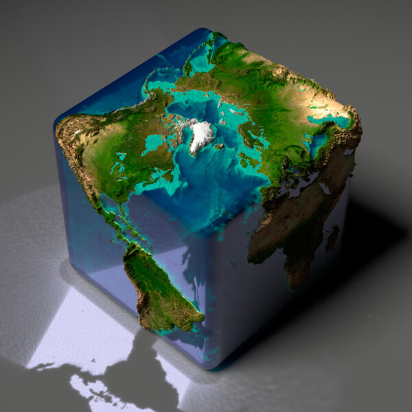 正方形的地球图片