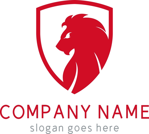 红色大气盾牌狮子头logo