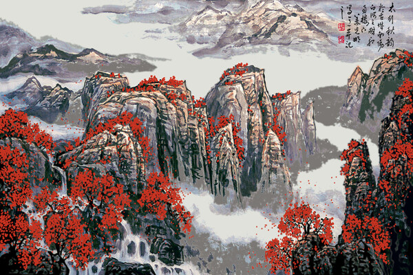 古典中式油画风景装饰画