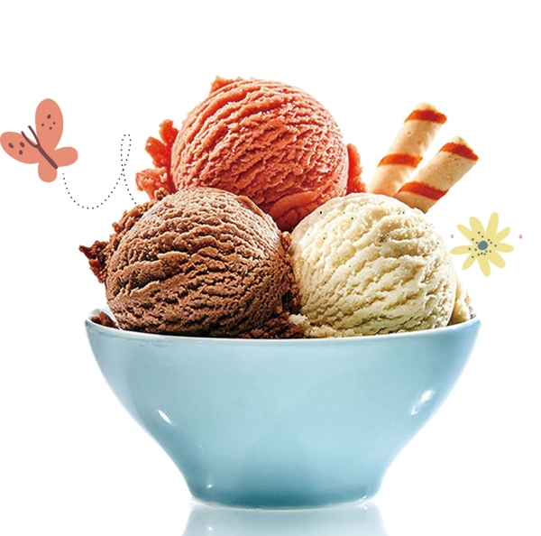 彩球巧克力冰淇淋png素材图片