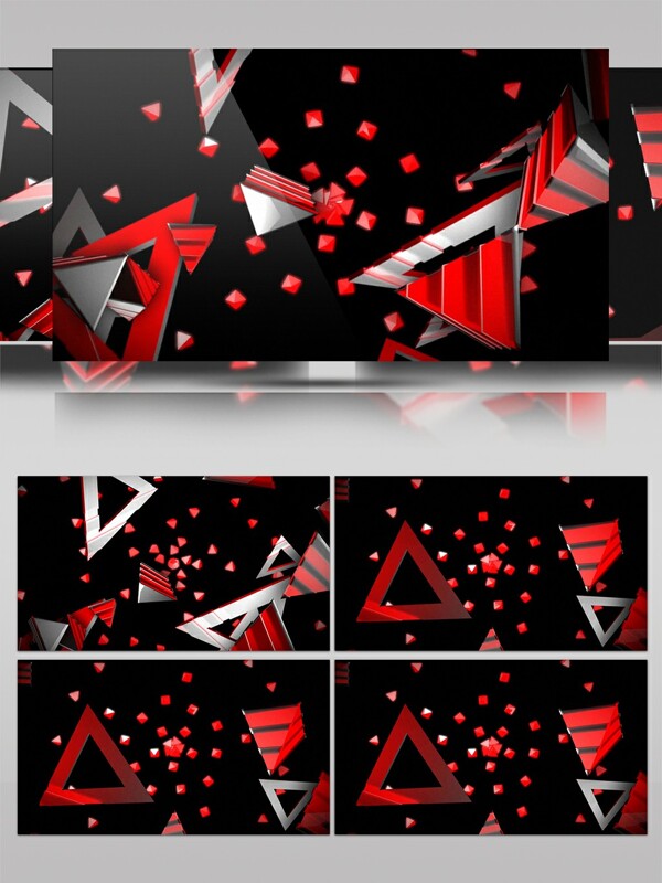 酷炫简单红色三角形简约视频素材