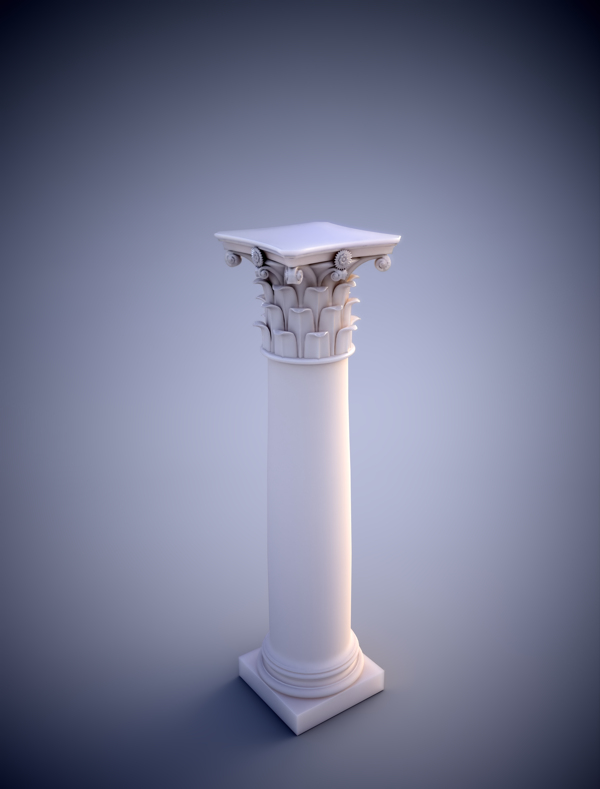 三维石柱罗马柱图片