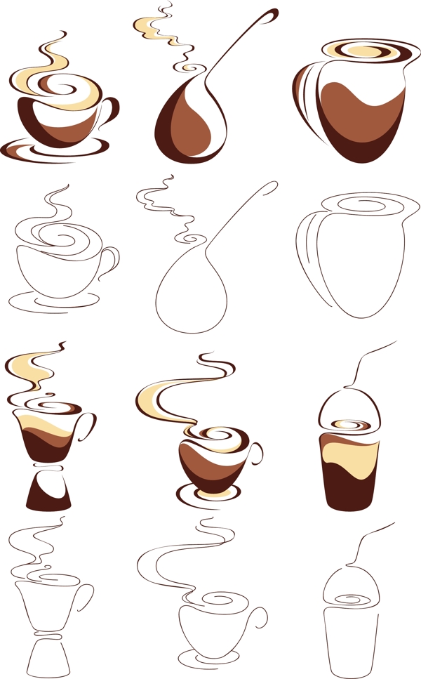 抽象矢量图形1咖啡