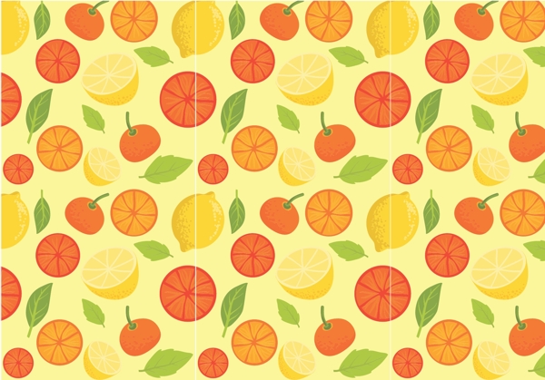 清新手绘橘子水果背景素材