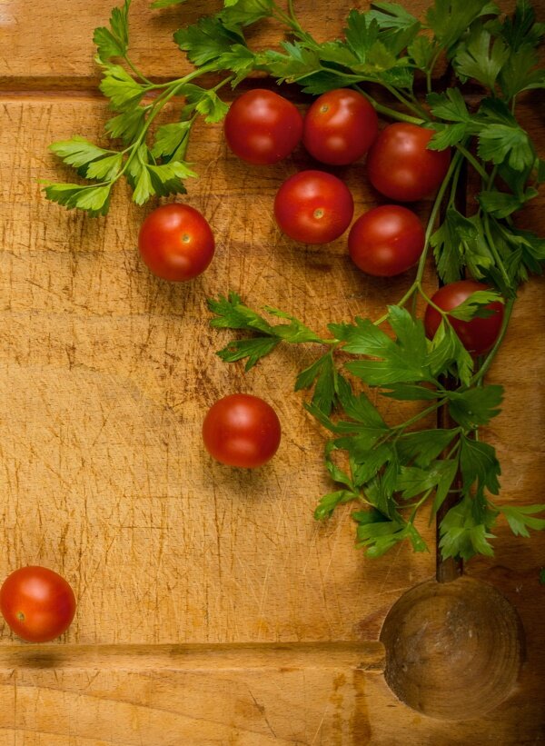 芹菜番茄摄影图片