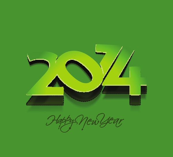 绿色2014新年背景矢量素材