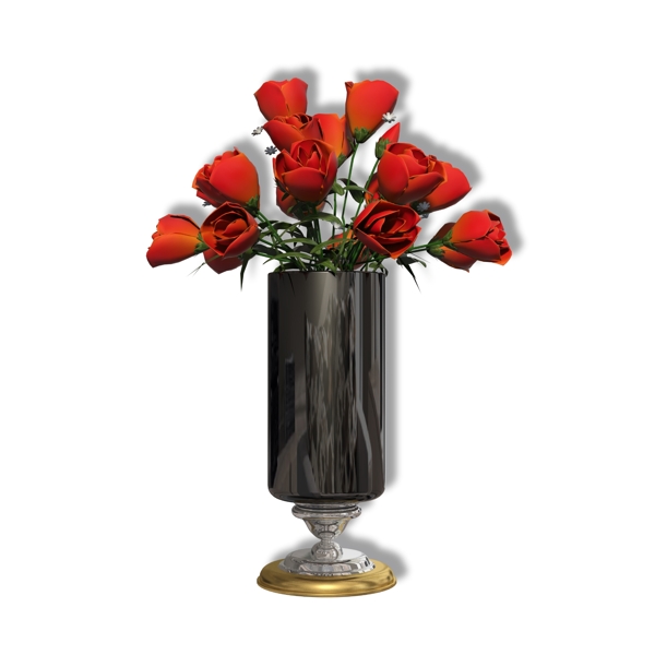 金属花瓶玫瑰插花